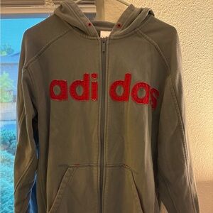 Adidas Gray Sweatshirt with Red Details